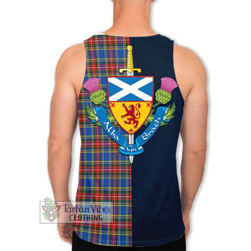 MacBeth (McBeth) Tartan Men's Tank Top Alba with Scottish Lion Royal Arm Half Style