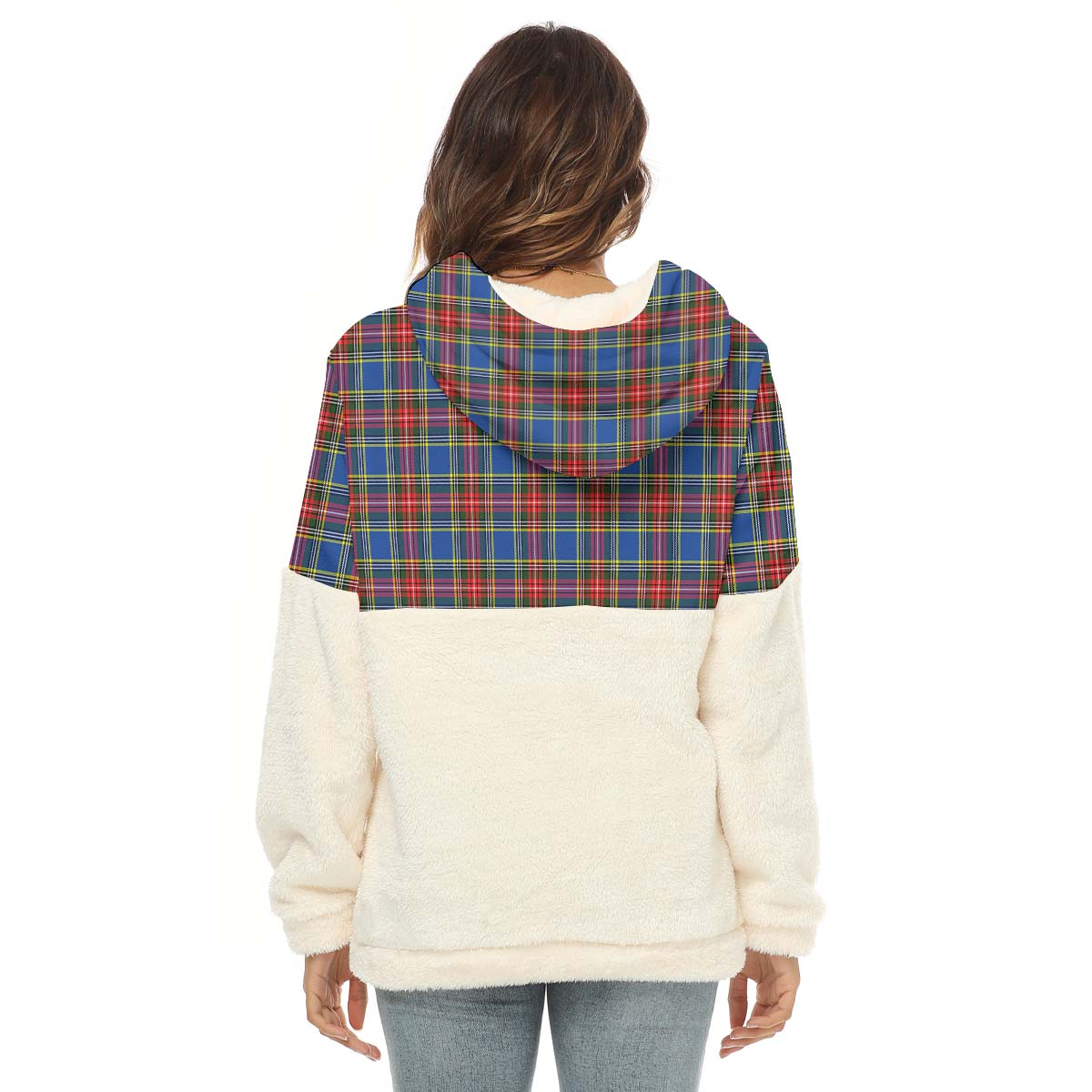 MacBeth (McBeth) Tartan Women's Borg Fleece Hoodie With Half Zip - Tartan Vibes Clothing