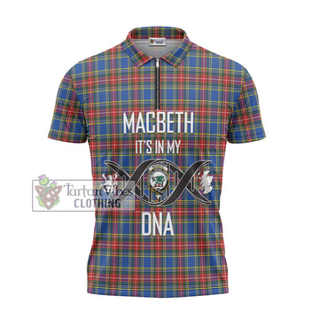 MacBeth (McBeth) Tartan Zipper Polo Shirt with Family Crest DNA In Me Style