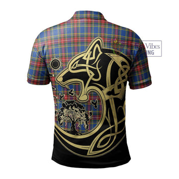 MacBeth (McBeth) Tartan Polo Shirt with Family Crest Celtic Wolf Style