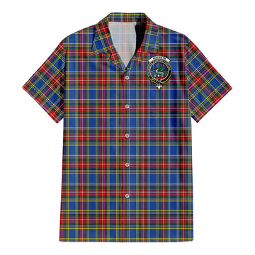 MacBeth (McBeth) Tartan Short Sleeve Button Down Shirt with Family Crest