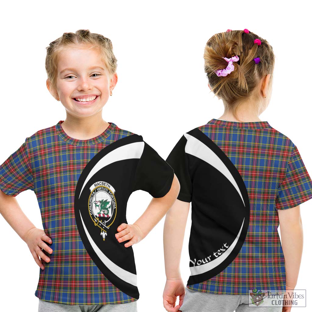 MacBeth (McBeth) Tartan Kid T-Shirt with Family Crest Circle Style - Tartan Vibes Clothing