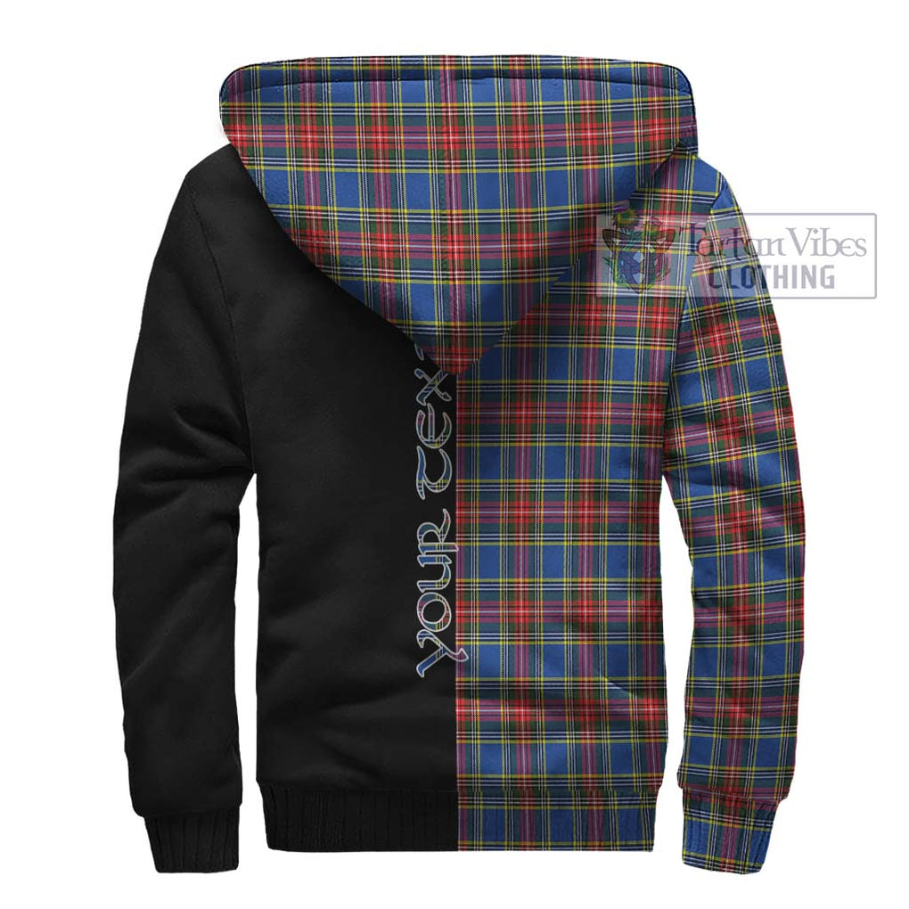 MacBeth (McBeth) Tartan Sherpa Hoodie with Family Crest and Half Of Me Style - Tartanvibesclothing Shop