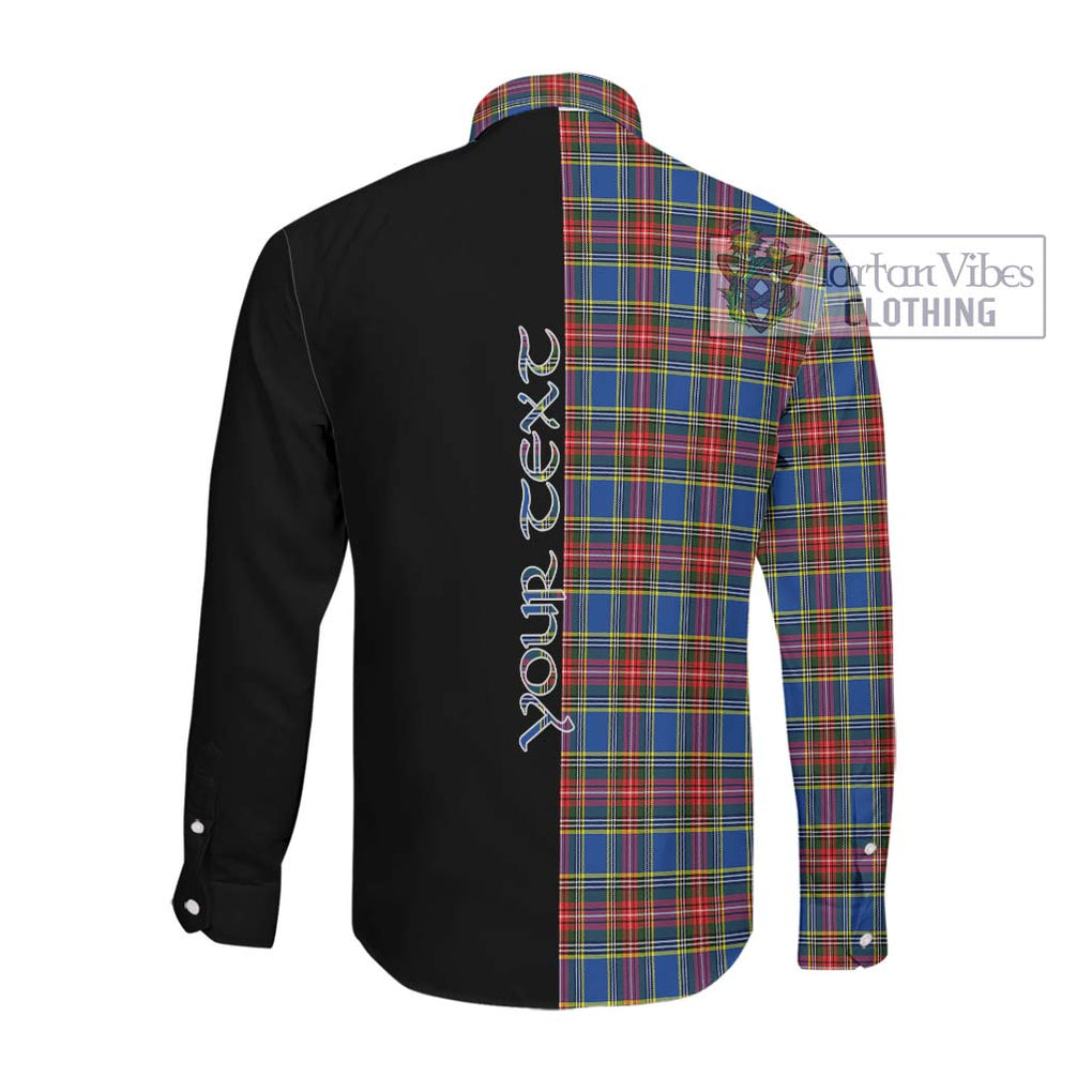 MacBeth (McBeth) Tartan Long Sleeve Button Shirt with Family Crest and Half Of Me Style Men's Shirt - Tartanvibesclothing Shop