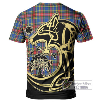 MacBeth (McBeth) Tartan T-Shirt with Family Crest Celtic Wolf Style