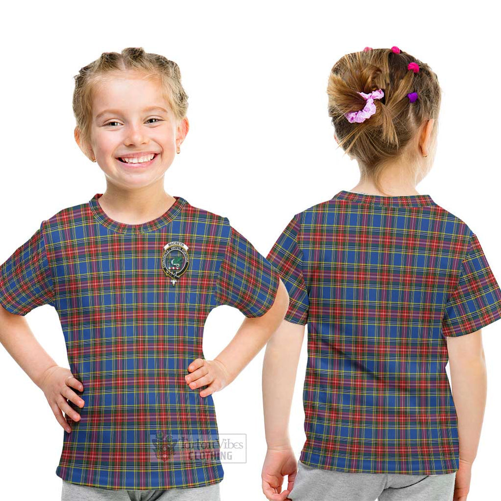 MacBeth (McBeth) Tartan Kid T-Shirt with Family Crest - Tartanvibesclothing Shop