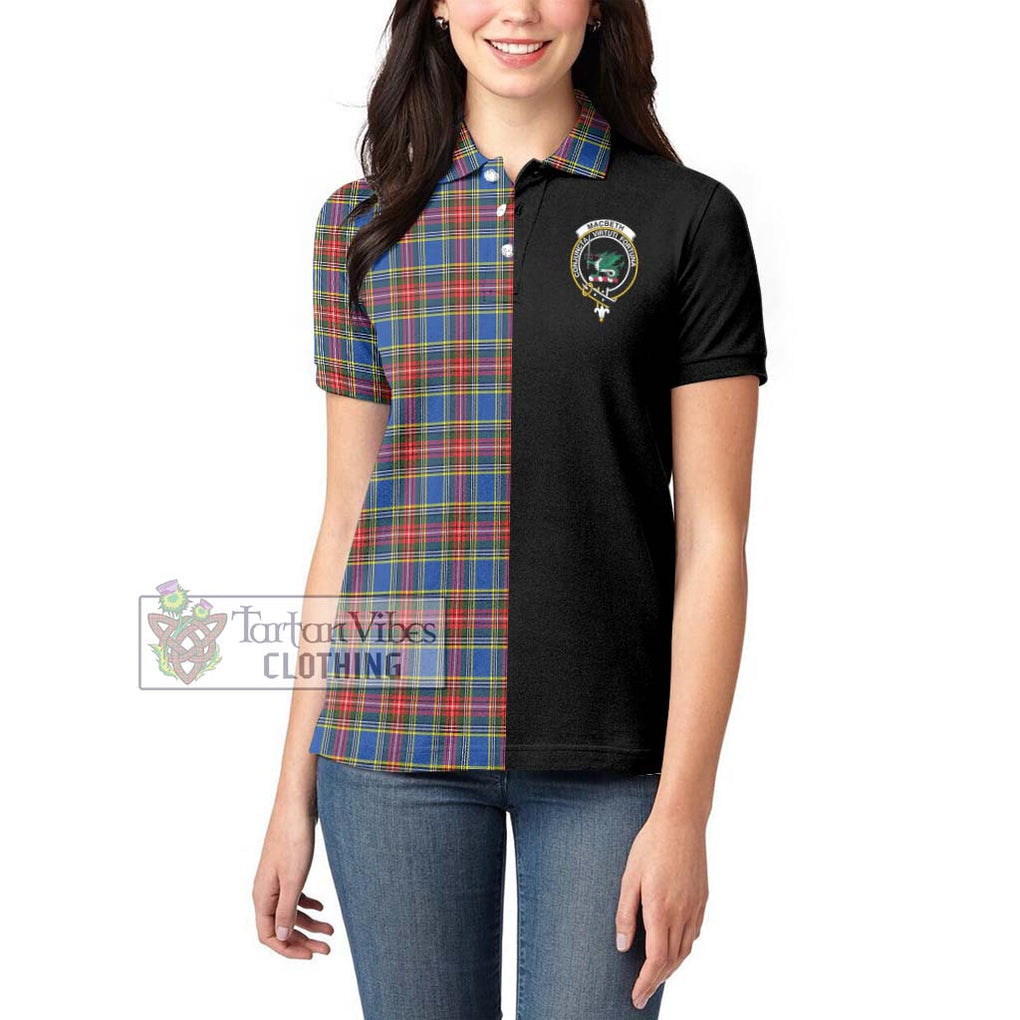 MacBeth (McBeth) Tartan Women's Polo Shirt with Family Crest and Half Of Me Style - Tartanvibesclothing Shop