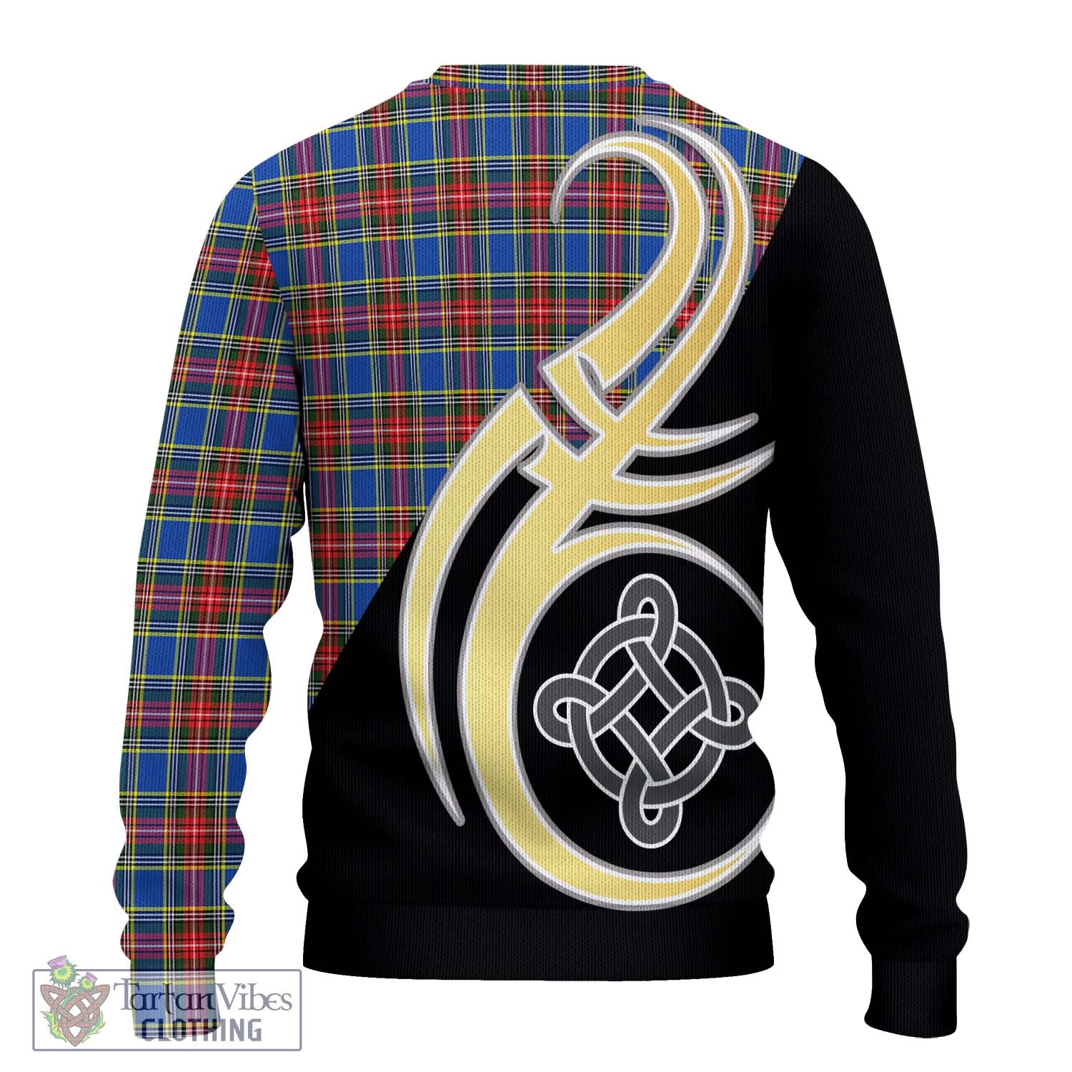 MacBeth (McBeth) Tartan Knitted Sweater with Family Crest and Celtic Symbol Style - Tartan Vibes Clothing