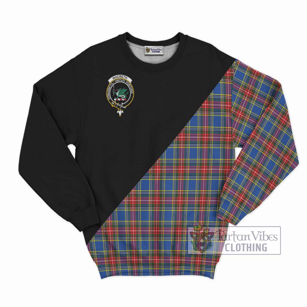 Tartan Vibes Clothing MacBeth Tartan Sweatshirt with Family Crest and Military Logo Style