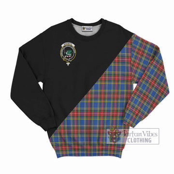 MacBeth (McBeth) Tartan Sweatshirt with Family Crest and Military Logo Style