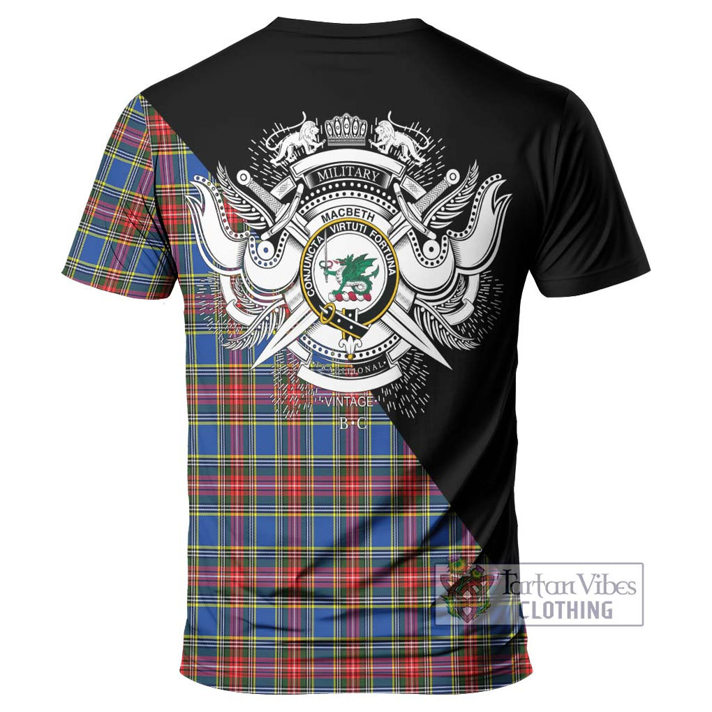 MacBeth (McBeth) Tartan T-Shirt with Family Crest and Military Logo Style - Tartanvibesclothing Shop