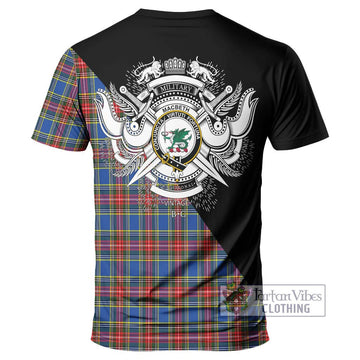 MacBeth (McBeth) Tartan T-Shirt with Family Crest and Military Logo Style