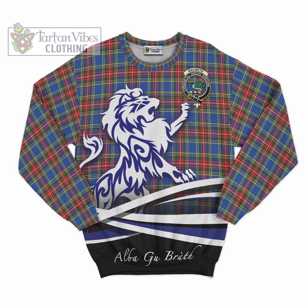 Tartan Vibes Clothing MacBeth Tartan Sweatshirt with Alba Gu Brath Regal Lion Emblem