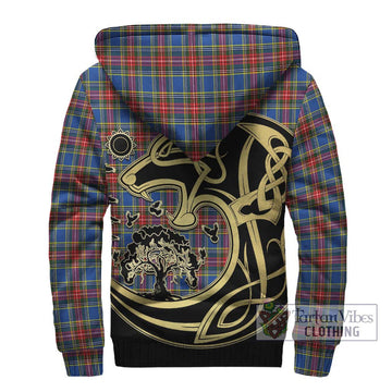 MacBeth (McBeth) Tartan Sherpa Hoodie with Family Crest Celtic Wolf Style