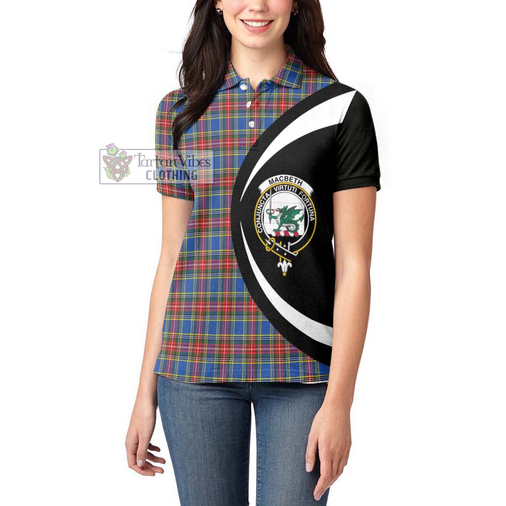 MacBeth (McBeth) Tartan Women's Polo Shirt with Family Crest Circle Style - Tartan Vibes Clothing