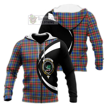 MacBeth (McBeth) Tartan Knitted Hoodie with Family Crest Circle Style