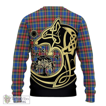 MacBeth (McBeth) Tartan Ugly Sweater with Family Crest Celtic Wolf Style