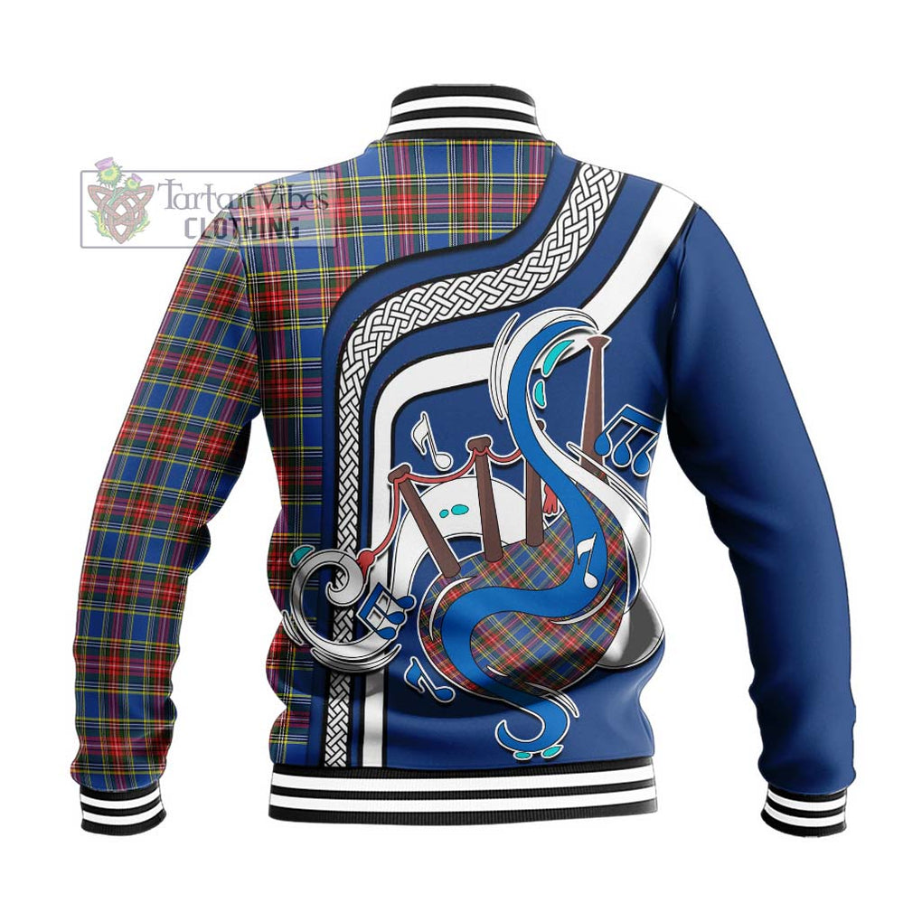 Tartan Vibes Clothing MacBeth Tartan Baseball Jacket with Epic Bagpipe Style