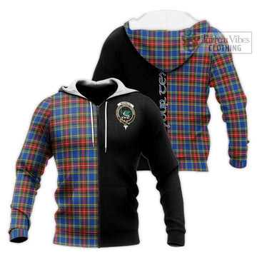 MacBeth (McBeth) Tartan Knitted Hoodie with Family Crest and Half Of Me Style