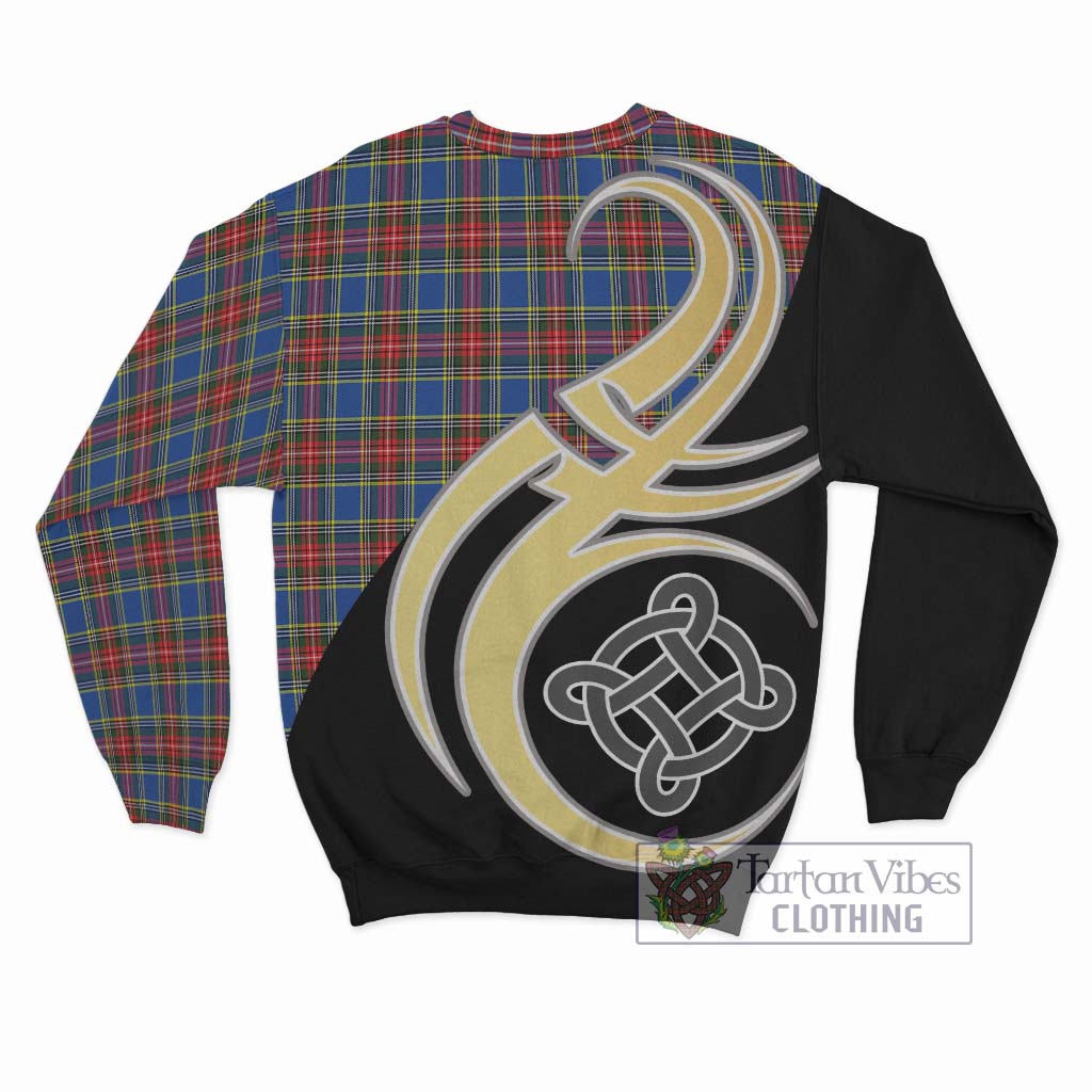 Tartan Vibes Clothing MacBeth Tartan Sweatshirt with Family Crest and Celtic Symbol Style