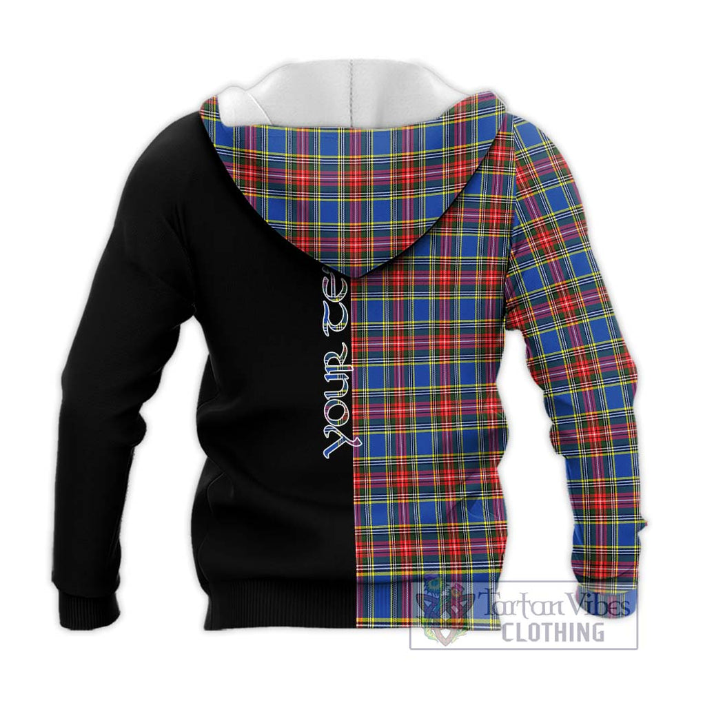 MacBeth (McBeth) Tartan Knitted Hoodie with Family Crest and Half Of Me Style - Tartanvibesclothing Shop