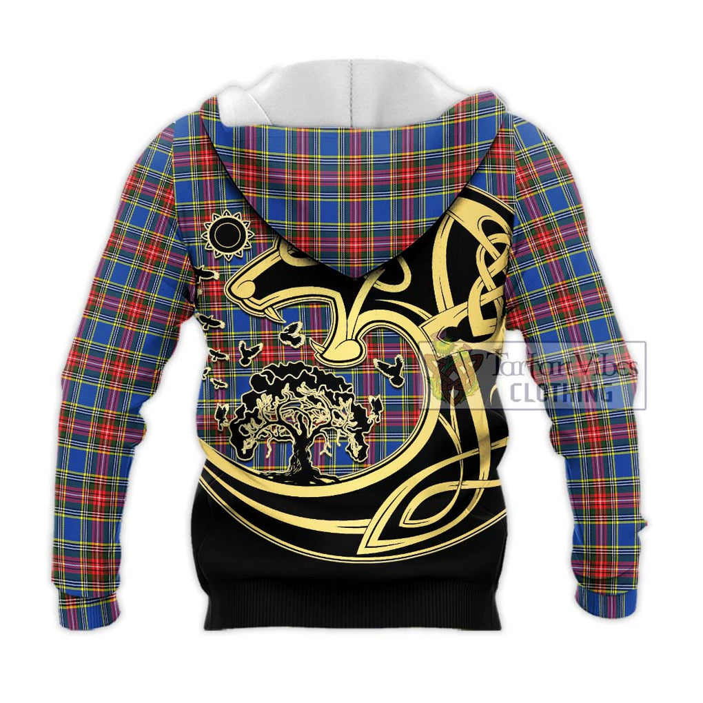 MacBeth (McBeth) Tartan Knitted Hoodie with Family Crest Celtic Wolf Style - Tartan Vibes Clothing