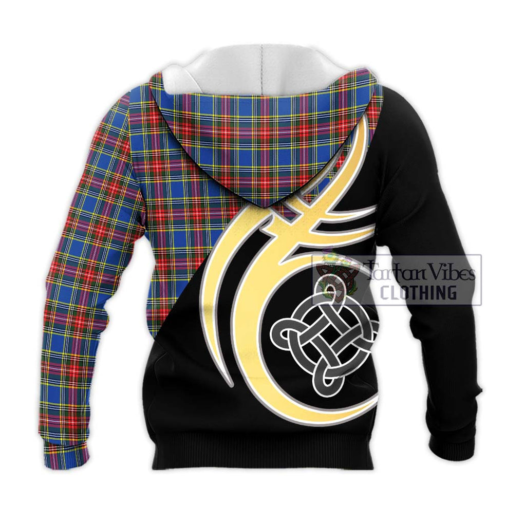 MacBeth (McBeth) Tartan Knitted Hoodie with Family Crest and Celtic Symbol Style - Tartan Vibes Clothing