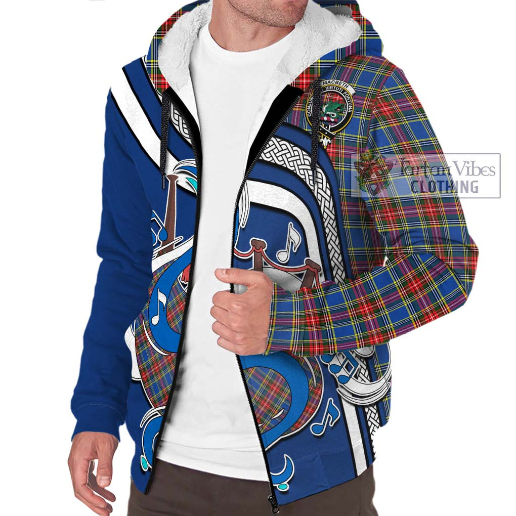 MacBeth (McBeth) Tartan Sherpa Hoodie with Epic Bagpipe Style Unisex - Tartanvibesclothing Shop