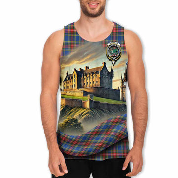 MacBeth (McBeth) Tartan Family Crest Men's Tank Top with Scottish Ancient Castle Style Men - Tartan Vibes Clothing