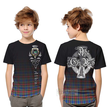 MacBeth (McBeth) Tartan Kid T-Shirt Featuring Alba Gu Brath Family Crest Celtic Inspired