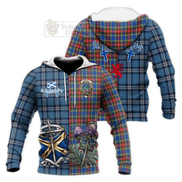 MacBeth (McBeth) Tartan Knitted Hoodie Happy St. Andrew's Day Half Tartan Style