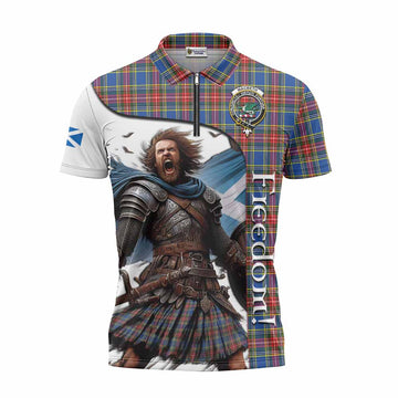 MacBeth (McBeth) Crest Tartan Zipper Polo Shirt Inspired by the Freedom of Scottish Warrior