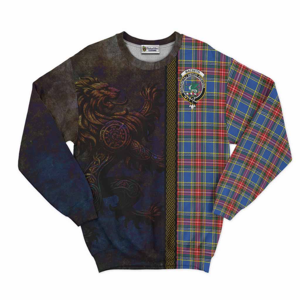 MacBeth (McBeth) Tartan Family Crest Sweatshirt Alba Gu Brath Be Brave Lion Ancient Style Unisex - Tartan Vibes Clothing