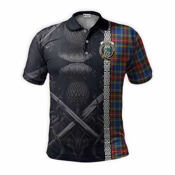 MacBeth (McBeth) Tartan Polo Shirt with Family Crest Cross Sword Thistle Celtic Vibes Kid - Tartan Vibes Clothing