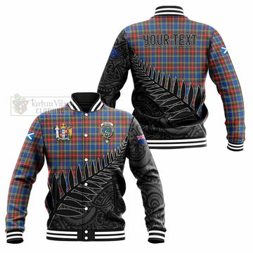 MacBeth (McBeth) Crest Tartan Baseball Jacket with New Zealand Silver Fern Half Style