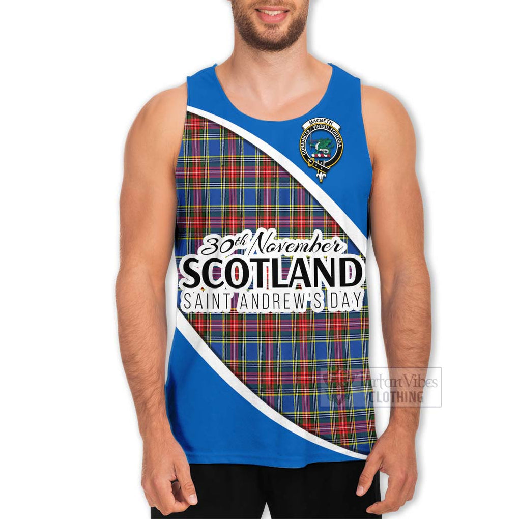 Tartan Vibes Clothing MacBeth (McBeth) Family Crest Tartan Men's Tank Top Celebrate Saint Andrew's Day in Style