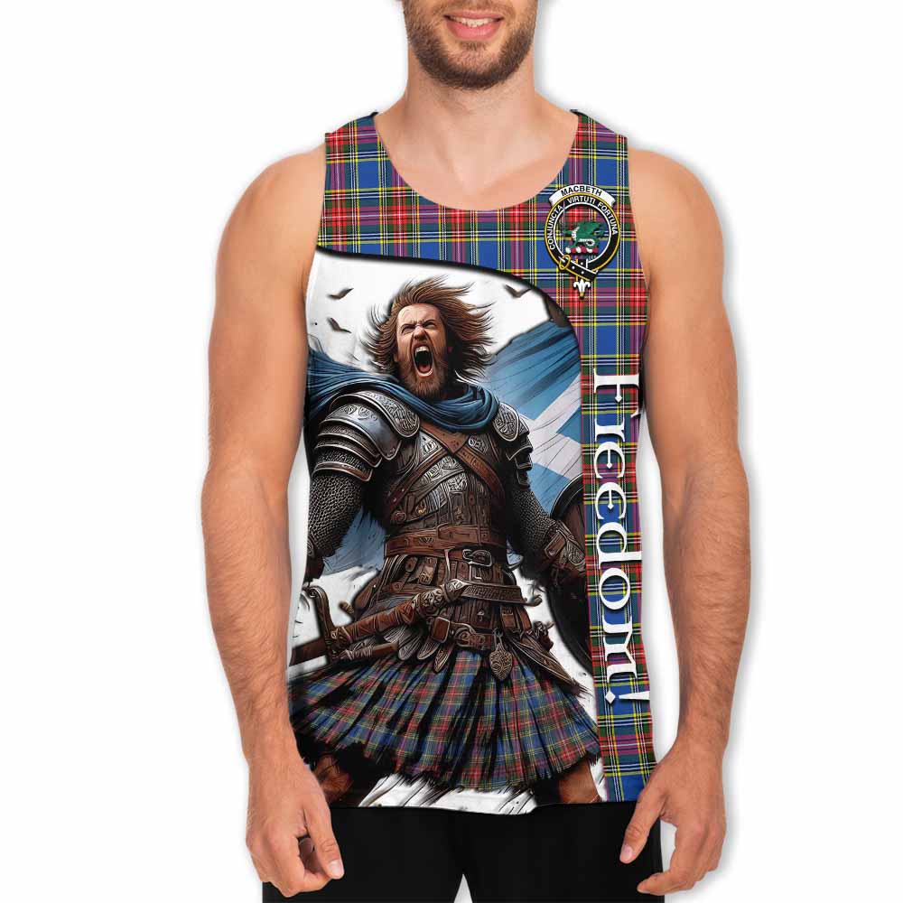 Tartan Vibes Clothing MacBeth (McBeth) Crest Tartan Men's Tank Top Inspired by the Freedom of Scottish Warrior