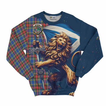 MacBeth (McBeth) Tartan Family Crest Sweatshirt with Scottish Majestic Lion