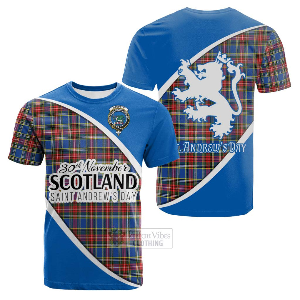 Tartan Vibes Clothing MacBeth (McBeth) Family Crest Tartan Cotton T-shirt Celebrate Saint Andrew's Day in Style