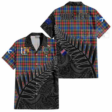 MacBeth (McBeth) Crest Tartan Short Sleeve Button Shirt with New Zealand Silver Fern Half Style