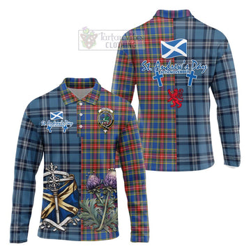 MacBeth (McBeth) Tartan Long Sleeve Polo Shirt Happy St. Andrew's Day Half Tartan Style Unisex - Tartan Vibes Clothing
