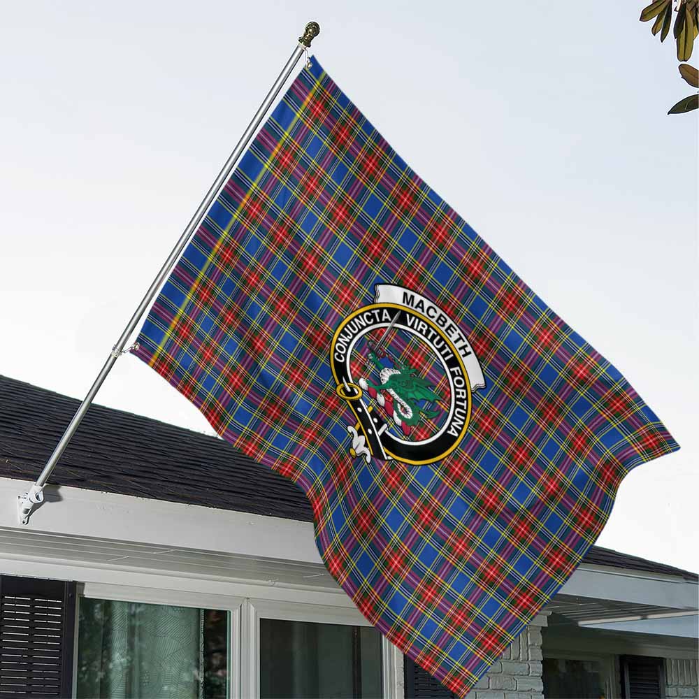 Tartan Vibes Clothing MacBeth (McBeth) Tartan House Flag with Family Crest