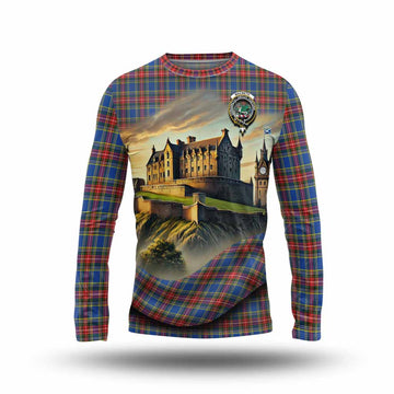 MacBeth (McBeth) Tartan Family Crest Long Sleeve T-Shirt with Scottish Ancient Castle Style Unisex - Tartan Vibes Clothing