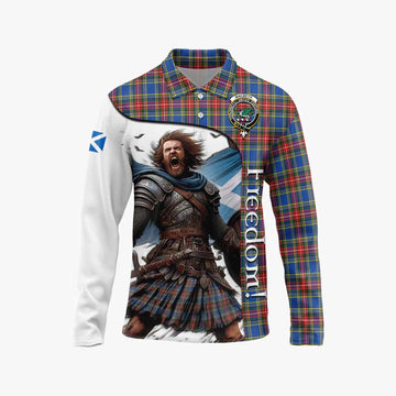 MacBeth (McBeth) Crest Tartan Long Sleeve Polo Shirt Inspired by the Freedom of Scottish Warrior