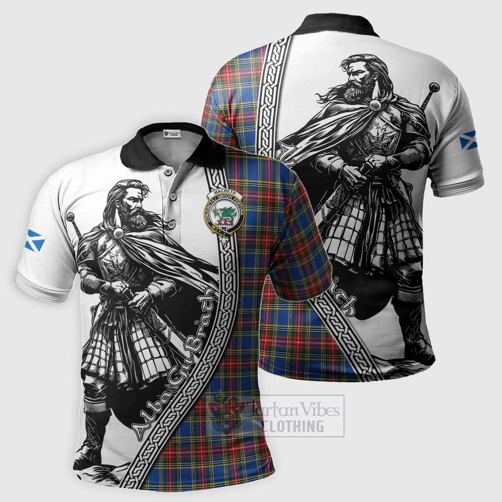 Tartan Vibes Clothing MacBeth (McBeth) Tartan Clan Crest Polo Shirt with Highlander Warrior Celtic Style