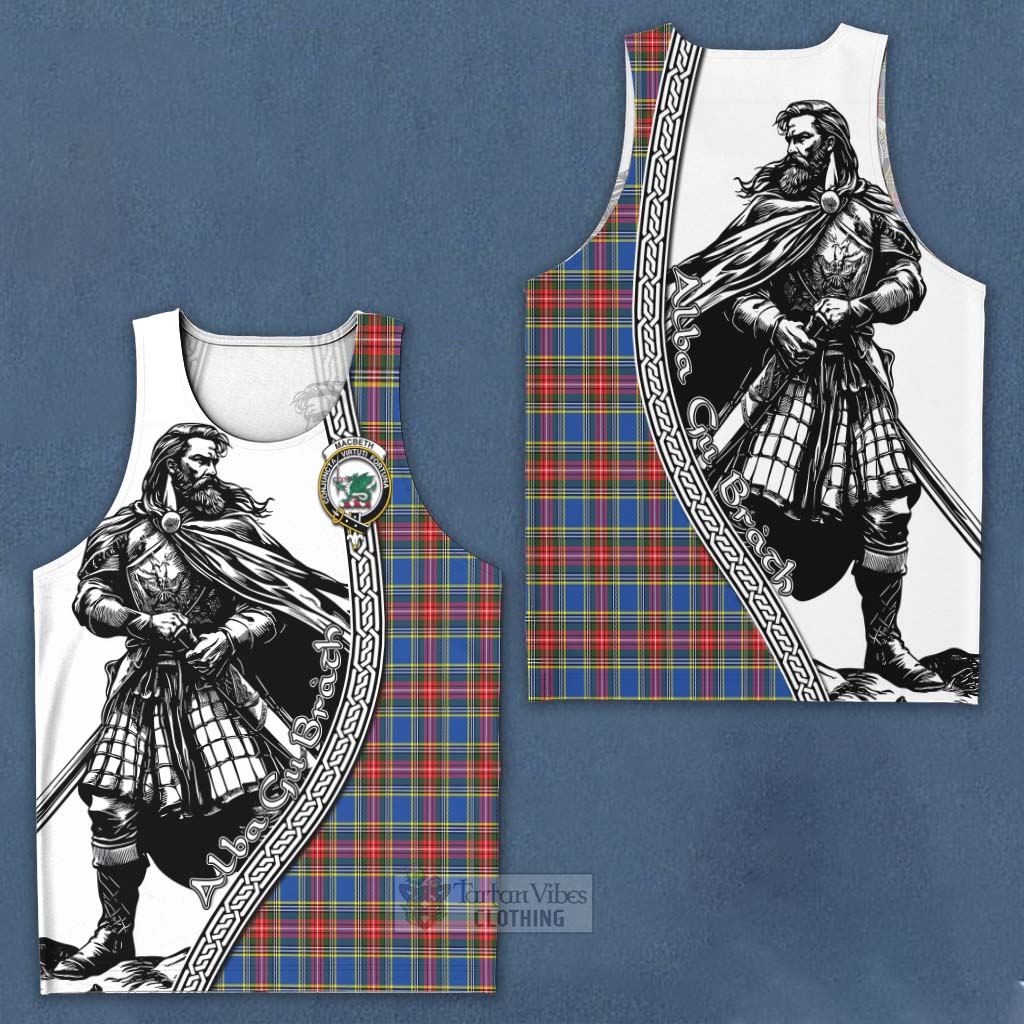 Tartan Vibes Clothing MacBeth (McBeth) Tartan Clan Crest Men's Tank Top with Highlander Warrior Celtic Style