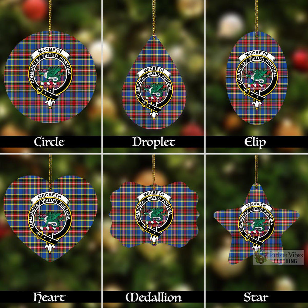 Tartan Vibes Clothing MacBeth (McBeth) Tartan Christmas Aluminium Ornament with Family Crest