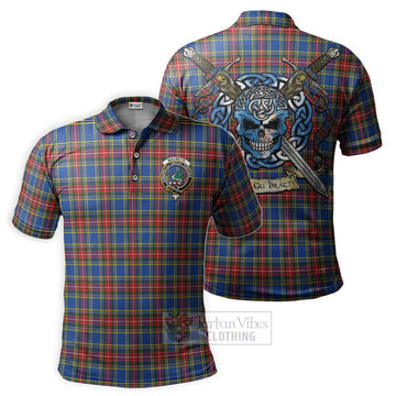 MacBeth (McBeth) Tartan Polo Shirt with Family Crest Celtic Skull Style