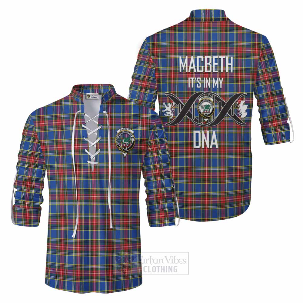 Tartan Vibes Clothing MacBeth (McBeth) Tartan Ghillie Kilt Shirt with Family Crest DNA In Me Style