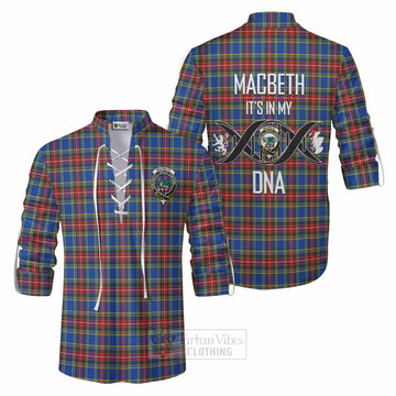 MacBeth (McBeth) Tartan Ghillie Kilt Shirt with Family Crest DNA In Me Style